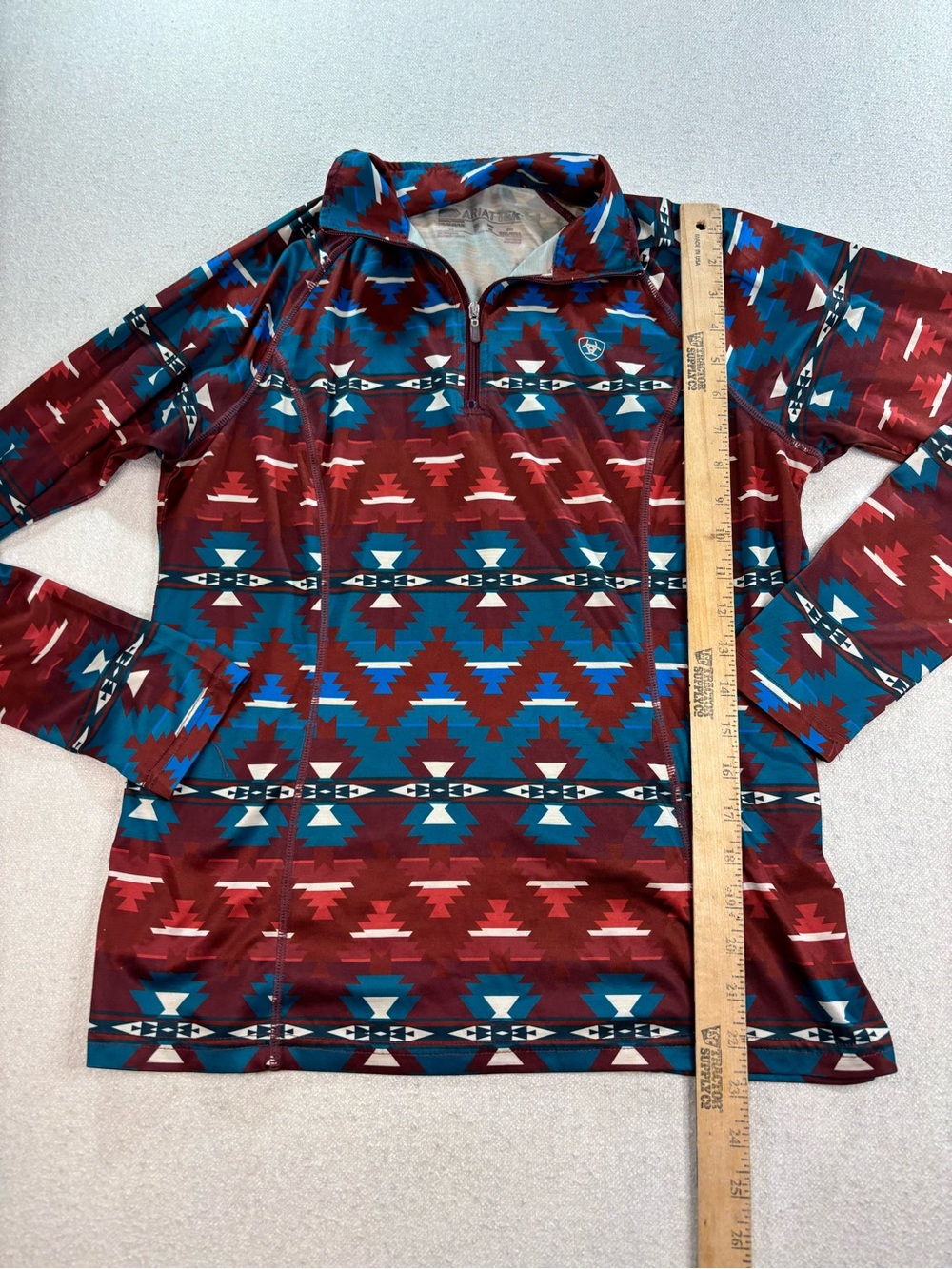 AriatTEK Women’s 1/4 Zip Pullover Southwestern Aztec Print Performance Top - Picture 6 of 6